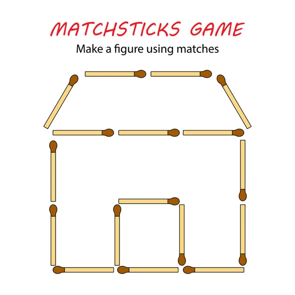 Matchsticks Παιχνίδι Για Παιδιά Puzzle Παιχνίδι Αγώνες Εκπαίδευση Φορητότητας Χεριών — Διανυσματικό Αρχείο