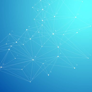 Bağlı çizgi ve noktalarla soyut pleksus arkaplanı. Dalga akışı. Pleksus geometrik etkisi bileşikli büyük veriler. Pleksus çizgileri, minimum dizi. Dijital veri görselleştirme, illüstrasyon