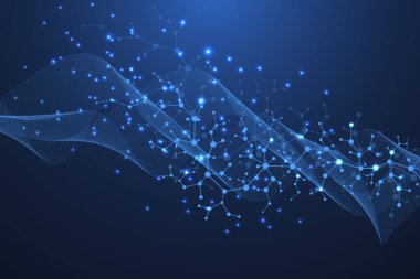 Bilimsel molekül arka plan DNA çift sarmal çizimi ve sığ alan derinliği. DNA moleküllü gizemli duvar kağıdı ya da afiş. Genetik bilgi illüstrasyonu