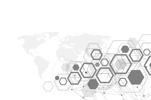 Sfondo poligonale astratto con linee e punti collegati. Modello geometrico minimalista. Struttura molecolare e comunicazione. Sfondo plesso grafico. Scienza, medicina, concetto tecnologico. — Foto Stock