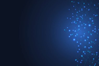 Geometrik bağlantılı arkaplan çizgileri ve noktalar. Basit teknoloji soyut grafik arkaplan tasarımı, illüstrasyon.