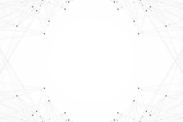 Abstrakt plexus bakgrund med anslutna linjer och prickar. Vågflöde. Plexus geometrisk effekt Stora data med föreningar. Linjer plexus, minimal matris. Digital datavisualisering, illustration — Stockfoto