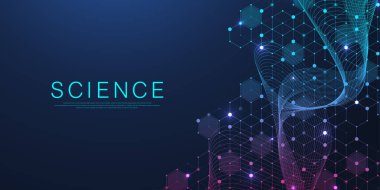 Soyut moleküllerin yapı arka planı. Bilimsel ya da tıbbi konsept. Moleküler yapılar veya kimyasal mühendislik vektör çizimi.