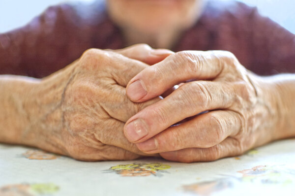 Old woman's hand