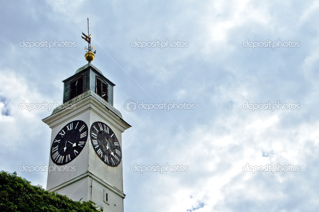 Old clock tower on the Petrovaradin fortress