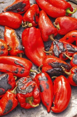 Roasted red peppers clipart