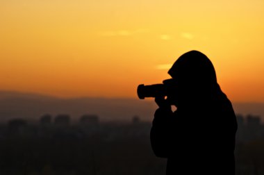 fotoğrafçı silüeti