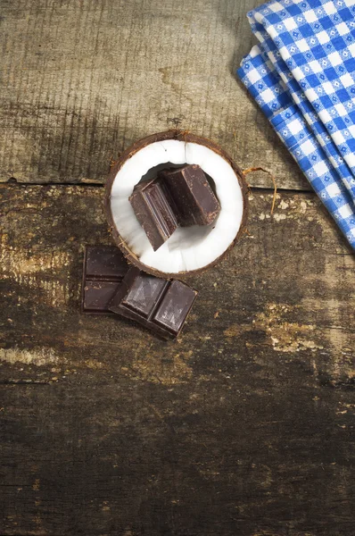 Kokosnuss mit Schokolade — Stockfoto