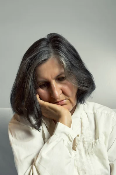 Portrait of sad lonely pensive woman. — Stock Photo, Image