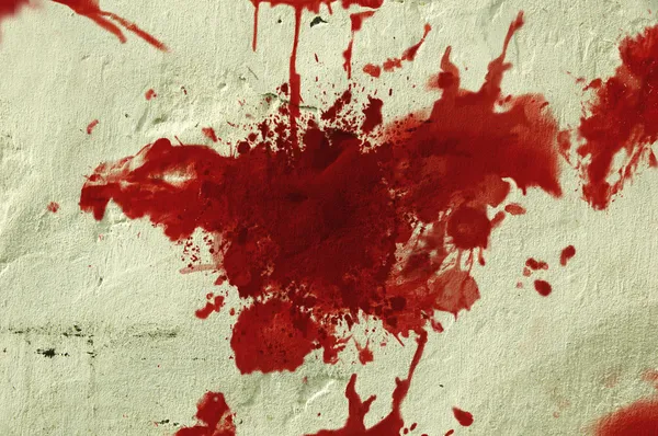 Red blood splatter on a wall. — Stock Photo, Image