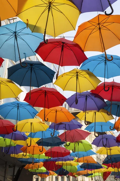 Colorful umbrella street decoration. — Stock Photo, Image