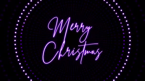 Merry Christmas Text Neon Graphic Abstract Modern Bright — Stock Video