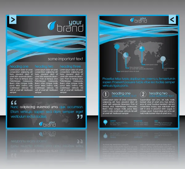 Broşür düzeni tasarım şablonu - mavi