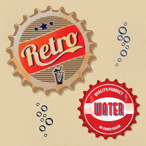 Retro şişe kapağı tasarımı - grunge tarzı