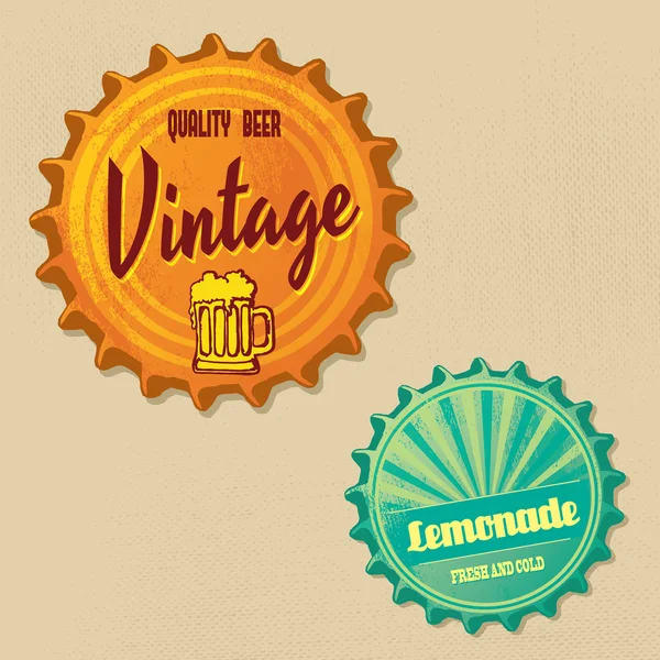 Retro şişe kapağı tasarımı - grunge tarzı