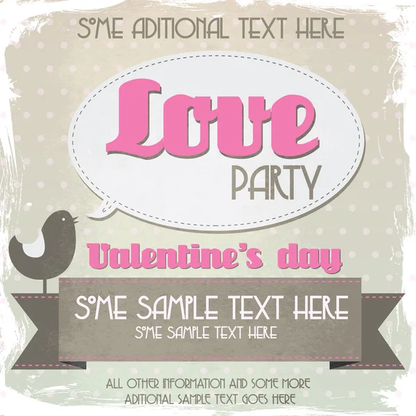 Vintage Sevgililer günü partisi el ilanı