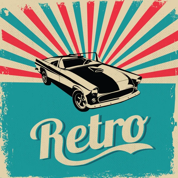 Volante de diseño de coches vintage - Diseño de vectores estilo Grungy — Vector de stock