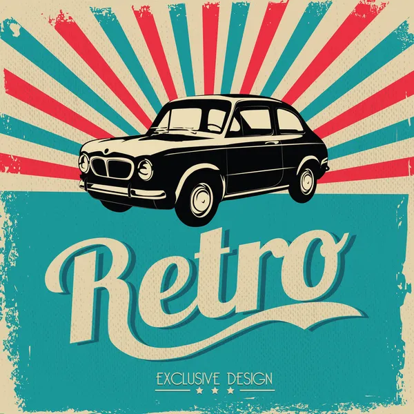 Flyer design de voiture vintage - Conception vectorielle de style grunge — Image vectorielle
