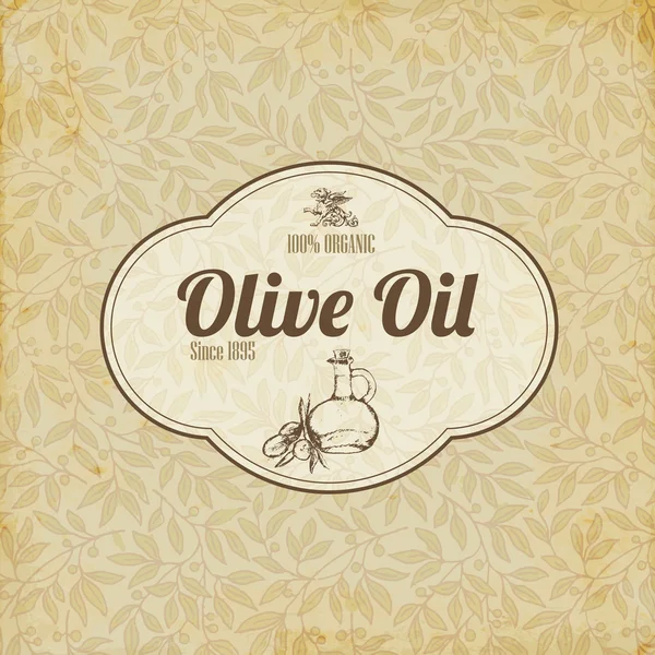 Vintage elegant Olive oil label or brochure — Stock Vector