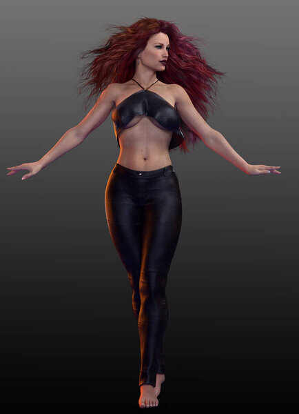 Фантастический танцор или маг в черном костюме и голых ногах