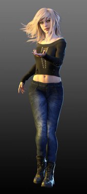 Şehir Fantezi Akademisi Sarı Saçlı Öğrenci Büyücüsü