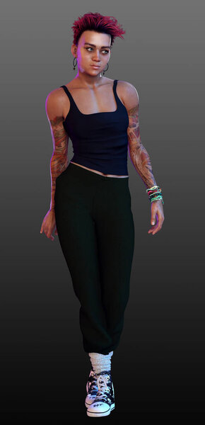 Urban Fantasy POC Trans Model in Action Poses