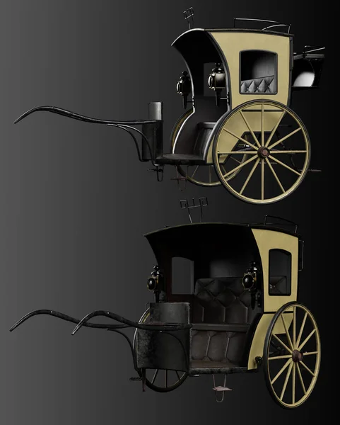 Cgi Victorian Edwardian Γεωργιανό Όχημα Έλξης Αλόγων Hansom Cab — Φωτογραφία Αρχείου