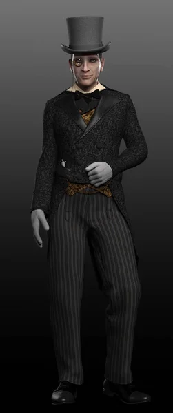 Fantasy Victorian Steampunk Man Victorian Suit Vintage — Stock Photo, Image