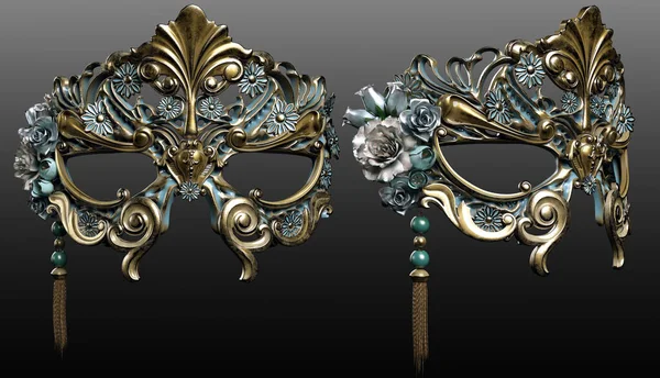 Fantasy Masque Rococo Mask Carnivale Mask Venetian French Masquerade Ball — Stock Photo, Image