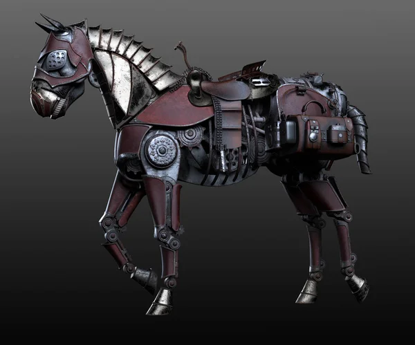 Steampunk Cavallo Meccanico Sella — Foto Stock