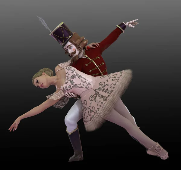 Fantasy Nutcracker Wooden Toy Soldier Ballet — 스톡 사진