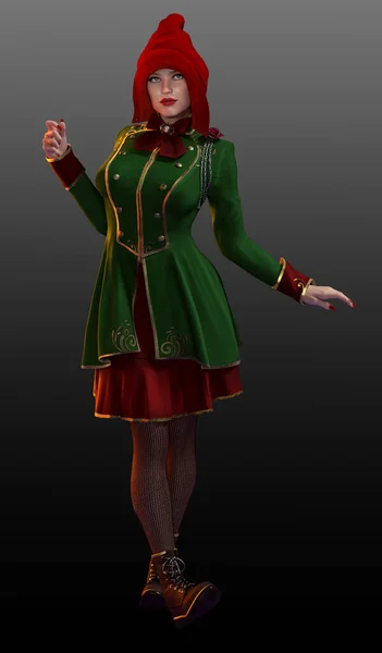 Fantasy Holiday Elf Messenger Weihnachtsmann Elf — Stockfoto