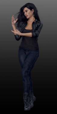 Urban Fantasy Mage in Leather Casting Spells