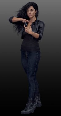 Urban Fantasy Mage in Leather Casting Spells