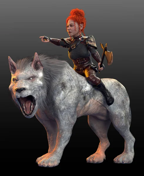 Воин Гномов Средневековых Доспехах Рыжими Волосами — стоковое фото
