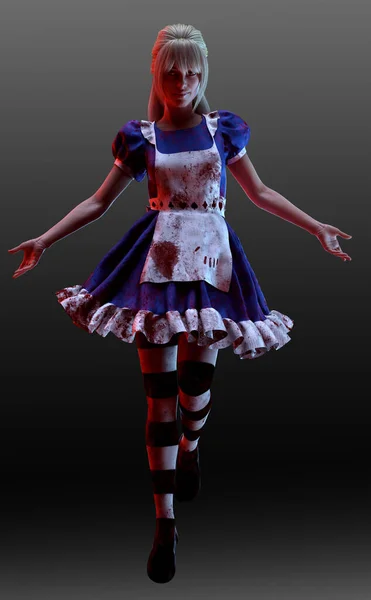 Dark Fantasy Alice Wonderland Madness Blood Murder — Stock Photo, Image