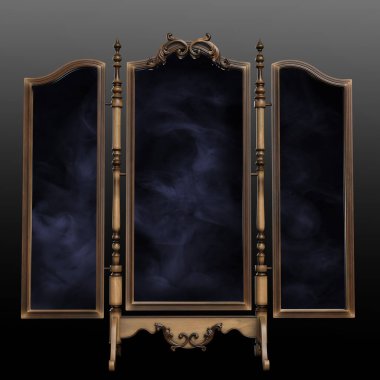 CGI Peri Masalı Cheval Aynası, Klasik Ahşap Çerçeveli Ayakta Ayna