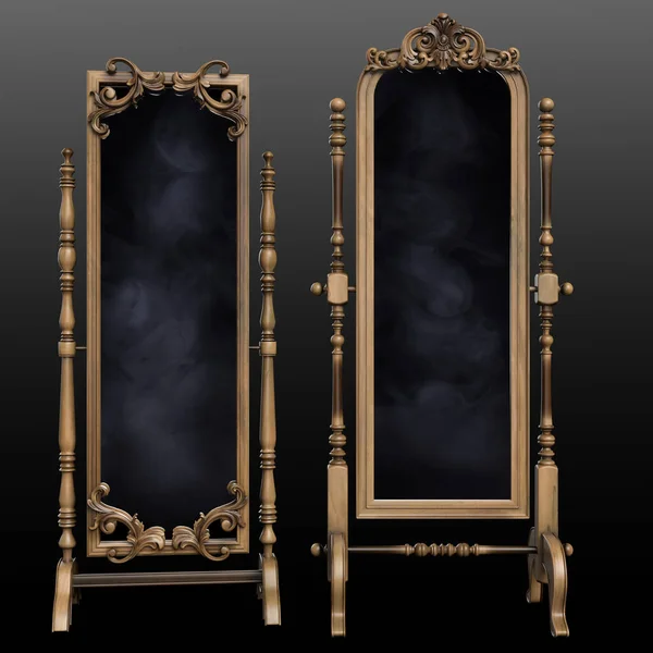 CGI Fairytale Cheval Mirror, Standing Mirror with Vintage Wood Frame