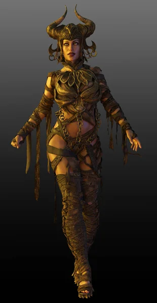 Fantasy Barbarian Priestess Shaman Mage Leather Armor — Stock Fotó