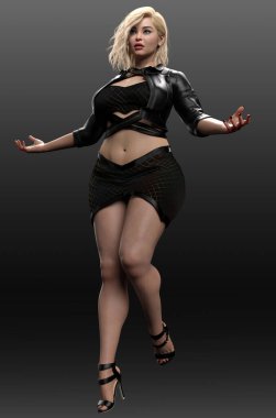 Şehir Fantezisi BBW Küçük Siyah Elbiseli Sarışın 