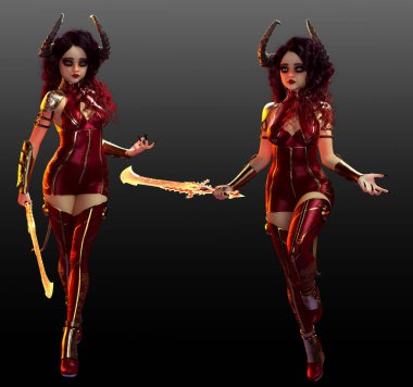 Fantezi Cadılar Bayramı Şirin Seksi İblis Kız, Kawaii Gotik Kız