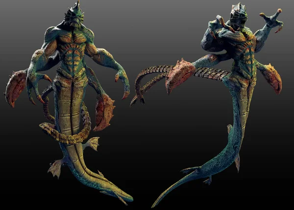 Fantasy Lord Deep Kaiju Aquatic Sea Creature — Foto de Stock