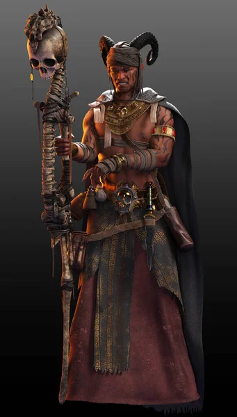 Fantasy Mage or Necromancer in Hooded Armor, POC Fantasy Man