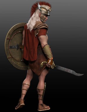 Medusa Sheild ve Kılıçlı Fantezi Yunan ya da Roma Savaşçısı Perseus