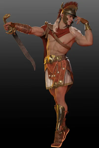 Fantasy Greek Roman Warrior Perseus Medusa Sheild Sword — Stock Photo, Image