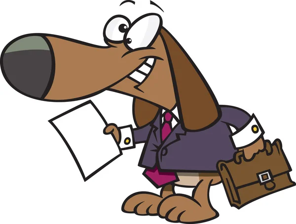 Clipart právní beagle právník právník pes drží dokument - royalty free vektorové ilustrace ron leishman — Stockový vektor