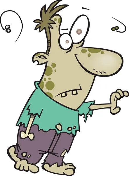 Clipart Cartoon Smelly Zombie Walking With One Hand Out - Royalty Free Vector Illustration por Ron Leishman —  Vetores de Stock