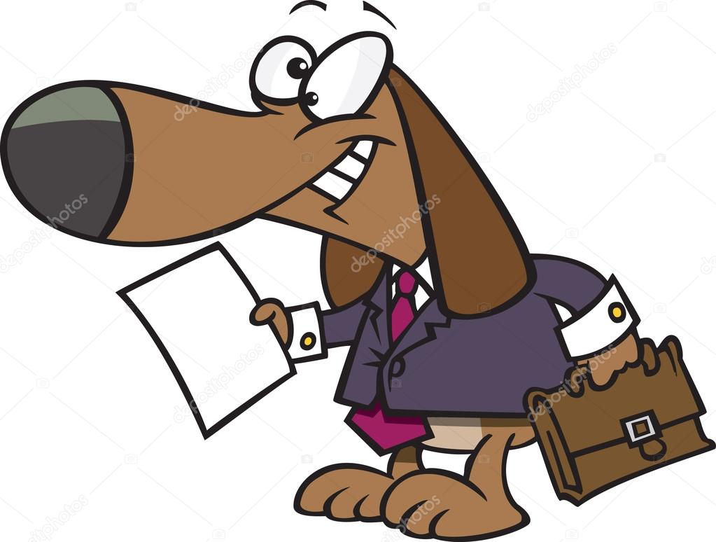 Clipart Legal Beagle Attorney Lawyer Dog Holding A Document - Royalty Free Vector Illustration by Ron Leishman