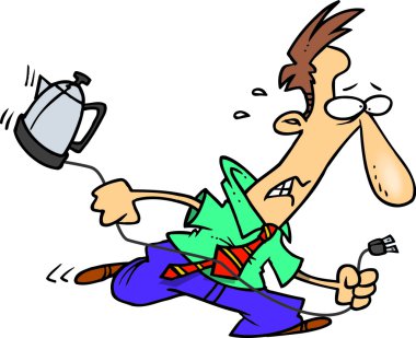 Man Trying to Plug in a Kettle