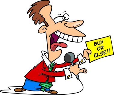 Cartoon Infomercial Salesman clipart